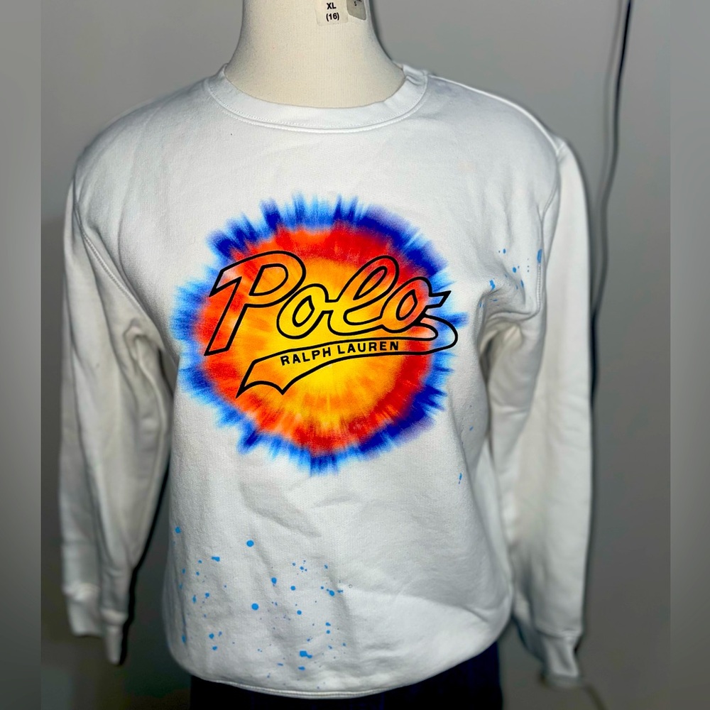 Ralph Lauren polo sweatshirt. Like new multi colored